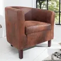 riess-ambiente Design Lounge Sessel HEMINGWAY whisky braun mit Armlehnen Massivholzbeine Cocktailsessel Lesesessel Relaxsessel - Braun