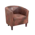Riess Ambiente Design Sessel Hemingway Whisky-braun Massivholzbeine Kolonialstil Cocktailsessel Polstersessel