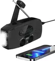 Solar Radio mit Kurbel 2000mAh Powerbank LED Taschenlampe USB Lader Camping