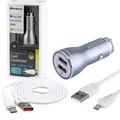 Car Charger Quick Charge 3.0 2xUSB 4.2A Cable Micro-USB