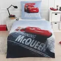 Cars Bettwäsche 135x200 + 80x80 cm 2 tlg., 100 % Baumwolle in Renforcé, Kinderbettwäsche für Jungen Disney's Cars Auto, Lightning McQueen - Blau/Rot/Dunkelblau/Hellblau