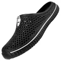Clogs Atmungsaktiv Mesh Hausschuhe Sommer Slippers Unisex,Schwarz 44 EU