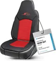 WALSER Car Comfort Auto-Sitzauflage S-Race, Auszeichnung * Autositzauflage für Highback-/Pilotensitze, Universal Sitzschoner-Auto, Sitzauflage-Auto Vordersitze rot/schwarz