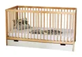 Kids Collective Kinderbett Babybett Gitterbett 60x120 und 70x140 cm höhenverstellbar, mit Schublade & Matratze natur 70x140 cm von Geburt bis 6. Lebensjahr