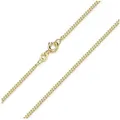 Materia Kette ohne Anhänger Flache Panzerkette vergoldet 1,7mm K88, aus 925 Sterling Silber gelb|goldfarben 45 cm