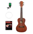 Schöne Leho Aleho ALUC-M Concert Ukulele Sapelli mit Gigbag & Zubehör Natur