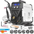 STAHLWERK Schutzgasschweißgerät 3-in-1 Kombi MTM-200 ST – Kombi-Inverter für WIG, MIG/MAG, MMA/E-Hand bis 200 A, 4-Rollen-Antrieb, Fülldraht geeignet