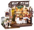 getDigital Miniatur-Haus Bausatz Café, batteriebetrieben beleuchtet, Holz, 19x15x25cm