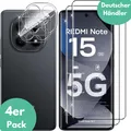 2X Schutzglas für Xiaomi Redmi Note 15 5G Panzerfolie Display Kamera Full Screen
