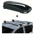 Dachbox VDP-FL580 + Alu Relingträger für für Mitsubishi Outlander ab 14 aufliege