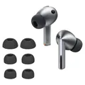 kwmobile 6x Polster kompatibel mit Samsung Galaxy Buds 3 Pro - 3 Größen - Silikon Ohrstöpsel In-Ear Kopfhörer - Grau