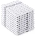 Vaily Geschirrtücher Grau-Kariert 10er Pack - 70 x 45 cm aus 100% Baumwolle - Grau/Weiß