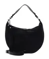 abro Leather Adria Hobo Bag Lulu Small S Schultertasche Black / Nickel schwarz