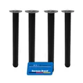 MS Beschläge Tischbeine 4er Set Metall 710mm höhenverstellbar Ø60mm Schwarz matt - individuell kürzbar - Tischfüße für Küche Büro Esstisch Schreibtisch DIY Möbel - inkl. Montageplatten