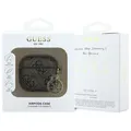 Guess AirPods 4 Hülle Case Cover 4G Script Metal Charm Collection brown