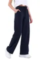 COMEOR Jogginghose Damen - Sporthose Lang Baumwolle Traininghose Lockere Sweatpants mit elastischem Bund und geradem Bein (Dunkelblau L)