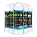 BiOHY Profi Fensterreiniger (6 x 1 Liter) | Glasreiniger Konzentrat | für Fenstersauger geeignet | streifenfreie Reinigung von Glas-, Fenster- & Spiegelflächen | ideal für Haushalt & Auto