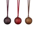 blomus Weihnachtsschmuck 6er Set JUHLA | Farben Midnight Plum, Port, Rustic Brown | Ø 5 cm | Weihnachtskugeln in matten Farben | Christbaumkugeln aus Glas mit Band