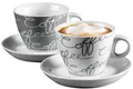Ritzenhoff & Breker Cappuccino-Set Cornello 4-teilig, Grau, 180 ml, 2 Stück (1er Pack)