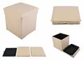 Faltbarer Sitzwürfel Aufbewahrungsbox Sitzhocker Sitzbank Truhe Fußbank beige