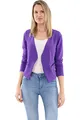 Malito - Damen Blazer Langarm - unifarbener Jerseyblazer - Kurze Basic Jacke - Sweatblazer mit Reißverschluss - Tasche - tailliertes Sakko 6040 6040 (Violett | Größe XL)