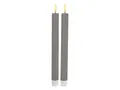 Sirius Home A/S LED-Kerze (Set, 2-tlg), Stabkerzen grau 3D Flamme warmweiß 2x24,5cm