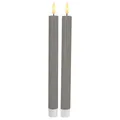LED Stabkerzen grau 2er Set 3D-Flamme warmweiß flackernd 2x24,5cm SIRIUS 80863
