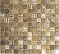 Retro Vintage Mosaikfliese Transluzent beige braun grau Glasmosaik Crystal Stein