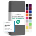 Jacobson Jersey Spannbettlaken Spannbetttuch Baumwolle Bettlaken (120x200-130x200 cm, Anthrazit)