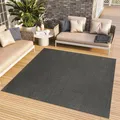 TAPISO Mono Quadrat Teppich Kurzflor Indoor Outdoor UV-beständig Dunkelgrau Einfarbig Wohnzimmer Schlafzimmer Kinderzimmer Modern ÖKO-TEX 160 x 160 cm