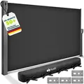 tillvex Seitenmarkise tillvex® Seitenmarkise ausziehbar Markise Wandmarkise Sichtschutz schwarz 18 cm x 350 cm x 160 cm