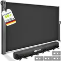 tillvex® Seitenmarkise 160 x 350 cm ausziehbar & Blickdicht mit Regencover | Sichtschutz Balkon, Garten & Terrasse | Seitenrollo mit Wandhalterung | Sonnenschutz Markise aus rostfreiem Stahl