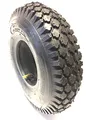 Reifen und Schlauch 4.10/3.50-5, kräftiges Blockprofil, 4 PR, Tragkraft 200 kg, Luftdruck 3,5 bar, Schlauch Winkelventil