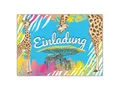 LIMONIA Einladungskarten Safari Einladungen zum Kindergeburtstag Mädchen Jungen Karten Sahara, Einladungskarten mit einem Zebra Giraffe Motiv für Kinder