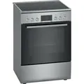Bosch Serie 4, freistehender Elektroherd, Edelstahl HKR39C250 - Schwarz/Grau
