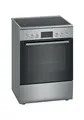 Bosch HKR39C250 Serie 4 Elektro-Standherd, 60 cm breit, EcoClean Direct Reinigungshilfe, 3D Heißluft Backen auf 3 Ebenen, LED-Display-Steuerung, erweiterbare Kochzone für großes Kochgeschirr
