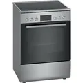 Bosch HKR39C250 Serie 4 Elektroherd mit Glaskeramik-Kochfeld freistehend edelstahl