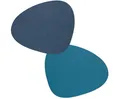 LIND DNA Platzset DOUBLE Tischset Curve midnight blue/petrol 37x44cm, Table Mat Curve L Double Nupo Midnight Blue/Petrol