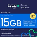 Lyca Prepaid Smartphone SIM Karte ohne Vertrag International Plus S extra 15GB