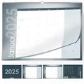 Kalender Wandkalender Monatskalender 2025 in A4 Blau/Grün mit KW´s Feiertagen und Ferienplan/Ferienübersicht viel Platz zum beschreiben Monate Business Familien Planer 30x21 cm Hochwertig