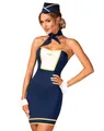 Obsessive Kostüm Sexy Stewardess Kostüm Uniform - blau, weiß