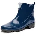 Ladeheid Gummistiefeletten LA-930 kurze Boots für Frauen Gummistiefel Damen wasserfest und bequem blau 40 EU