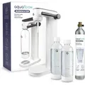 Aquafloow Wassersprudler Set Weiß – 2× Wasserflasche mit CO2 – Ideal für kalte Getränke, nachfüllbare Flasche”. - Weiß