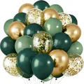 Luftballons Geburtstag Party Dekoration Set 60 Stück Gold Grün Latex