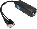 Gigabit Type C PoE Splitter 5V 3A, IEEE 802.3af/at Standard, 10/100/1000Mbps Power Over Ethernet Splitter With RJ45 Port and TypeC Port Splitter Adapter(TYPEC0503G Black)