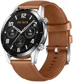 Huawei Watch GT 2 Smartwatch (46 mm Full- Screen AMOLED Touchscreen, GPS, Fitness Tracker, Herzfrequenzmessung, 5 ATM Wasserdicht) Leder Armband, Pebble Brown + 1 extra Schwarz Fluorelastomer Armband