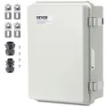 VEVOR Elektrischer Anschlusskasten 430 x 330 x 180 mm, Elektrogehäusekasten aus ABS-Kunststoff mit Scharnierdeckel, Edelstahlverschluss, IP67 staubdicht wasserdicht für Elektroprojekte