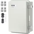 VEVOR Elektrischer Anschlusskasten 430 x 330 x 180 mm, Elektrogehäusekasten aus ABS-Kunststoff mit Scharnierdeckel, Edelstahlverschluss, IP67 stau...