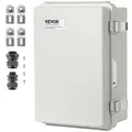 VEVOR Elektrischer Anschlusskasten 430 x 330 x 180 mm, Elektrogehäusekasten aus ABS-Kunststoff mit Scharnierdeckel, Edelstahlverschluss, IP67