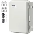 VEVOR Elektrischer Anschlusskasten 430 x 330 x 180 mm, Elektrogehäusekasten aus ABS-Kunststoff mit Scharnierdeckel, Edelstahlverschluss, IP67 staubdicht wasserdicht für Elektroprojekte